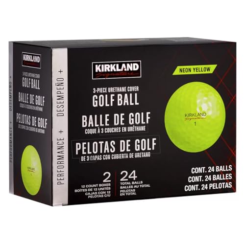 Balles de golf jaunes Kirkland Signature par 24 pièces pour parcours