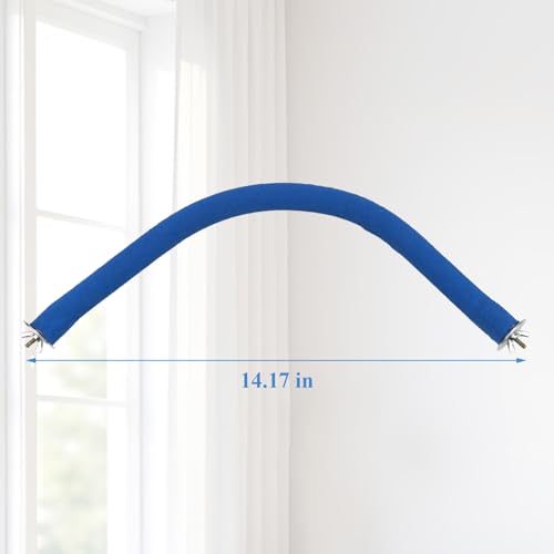 Image of Hypeety U Shaped Parrot Perch Wood Bird Cage Stand for Grinding Mouth Claw | Quartz sands, rough-surfaced, fits most cages, corner perch, promotes foot exercise, for parakeets /cockatiels /conures /macaws