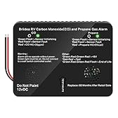 RV Carbon Monoxide & Propane Gas Alarm, Briidea Dual LP/CO Detector with Separate LED Indicator Light, 100dB Loud Alarm, 12 VDC, Black