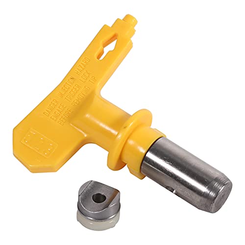 Airless Düse, Haofy Gelbe Airless Spritzpistole Düse Farbspritzpistole TIPP, Reversibel Luftlos Spritzpistolendüsen für Latexfarben, Dispersionen, Rostschutzfarben, 523