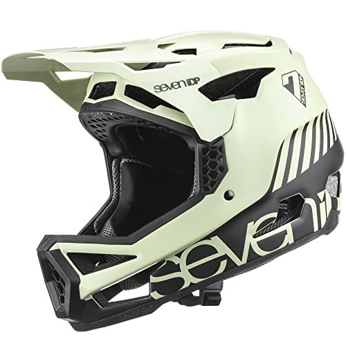7 iDP Project 23 Casco Integral para Bicicleta de Montaña MTB de Fibra de Vidrio con Ventilación (L, Verde Glaciar Mate/Negro)