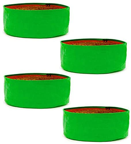 GROWTOP HDPE Terrace/Kitchen Gardening Round Shape Grow Bags - 12INCH * 6INCH (Pack of 4)