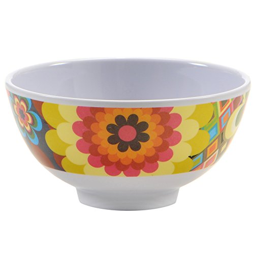 French Bull Melamine Mini Bowl, 4-Piece Set, 10 Fluid Ounces, Small Serving Bowl – Snack, Condiment, Dip, Dessert, Ice Cream – Shatter Proof, Food-Safe, Bpa Free, Dishwasher Safe, 4”, Floral #TOP4