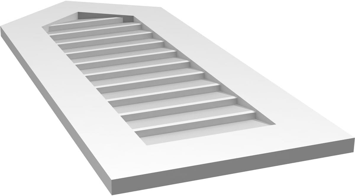 GVSPE16X3801SN-09 Peaked Top Standard Frame, Primed Tan Signature Series Surface Mount Gable Vents, 16-in. W x 38-in. H