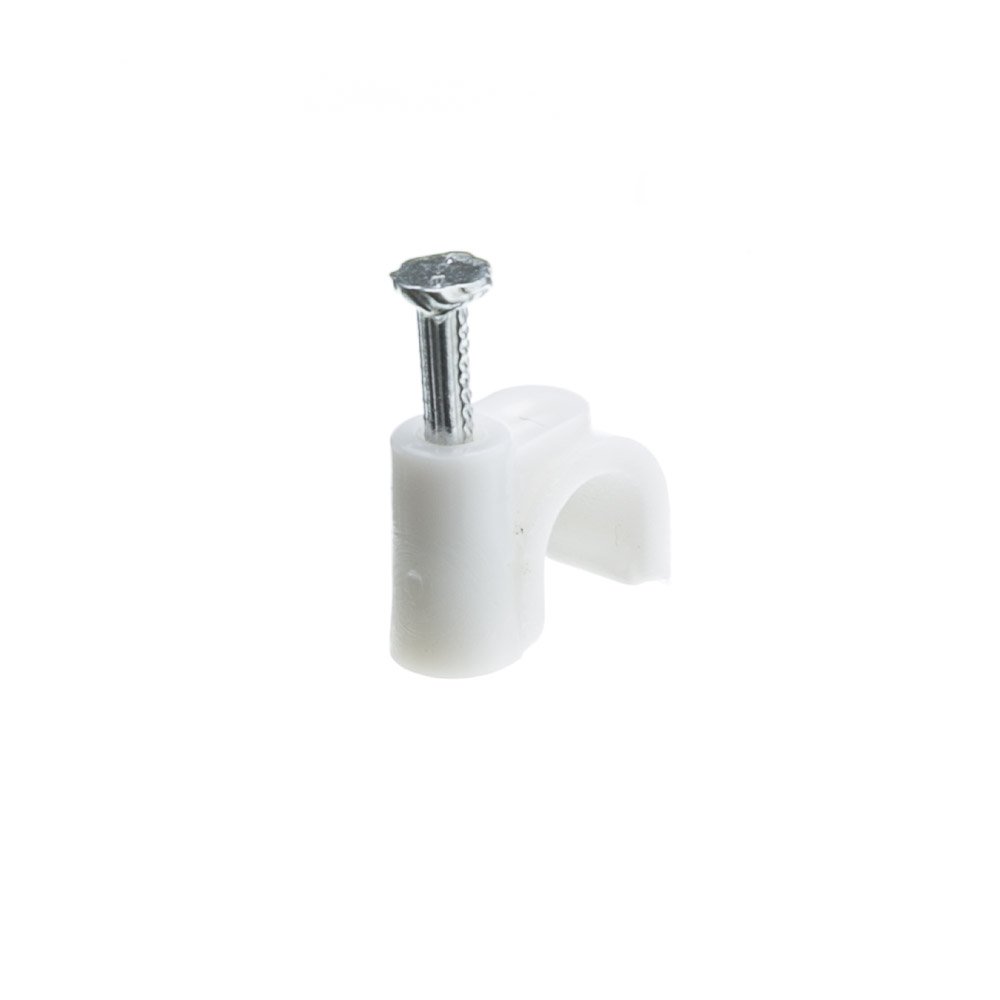RG6 Coaxial Cable Clips, Electrical Wire Cable Clips (100 pack), CableWholesale, White