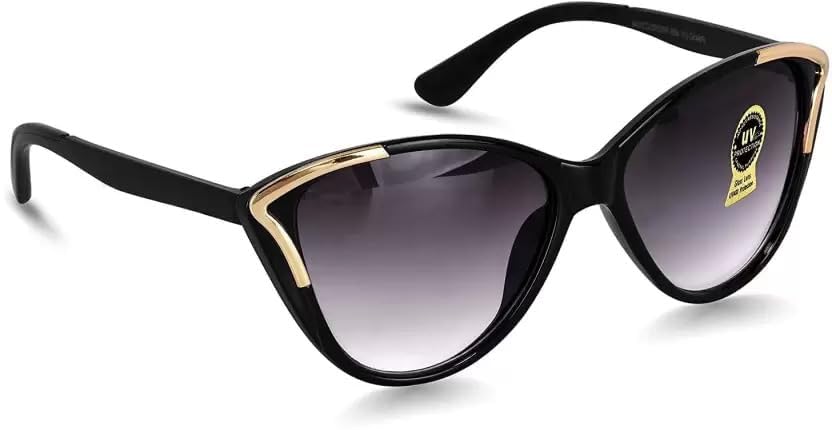 Women’s Cat Eye Sunglasses – UV400 Protection, Gradient Black Lenses, Stylish Oversized Frame with Gold Detail, Vintage Fashion Shades for Driving, Travel, and Outdoor Wear-image-17