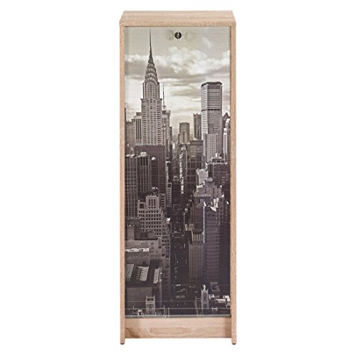 ACTUAL DIFFUSION Boost Classeur à Rideau Chêne Naturel Hauteur 104 cm-Coloris-New York 500, 38,5x38x103,8 cm