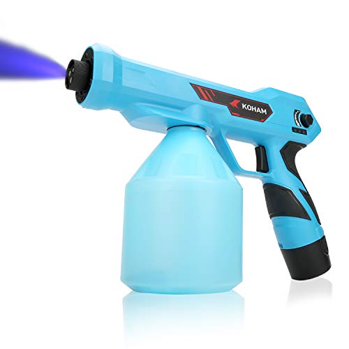 KOHAM Nano Mist Gun Electric Fogger Machine 34oz/1000ml ULV Sprayer Rechargeable Nano Atomizer Cordless Steam Gun for Garden, Home, Office, School, Car