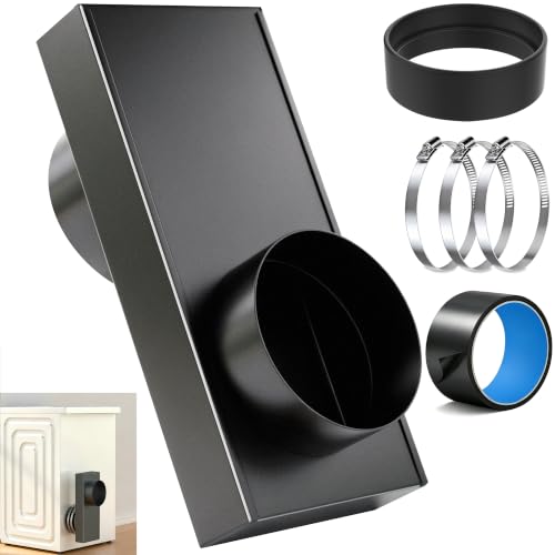 Upgraded 84049 Periscope Dryer Vent Connector Kit 0-5 Adjustable Telescoping Dryer Vent Low Profile Close-to-Wall Short Small Stainless Steel Dryer Vent for Tight Spaces with Anti-Leakage Seal Ring