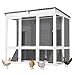 AECOJOY 67'' Extra Large Chicken Coop with Run, Wood Chicken House with 4 Nesting Boxes & Roost Bar for 8-10 Chickens, Outdoor Hen Fence Poultry Pet Cage for Backyard