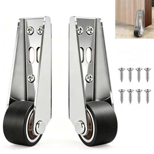 2 PCS Vertical Track Roller Wheel, Heavy Duty Sliding Door Bottom Guide Roller, Load-Bearing Anti-Sag Sliding Door Bottom Rollers, Heavy Duty Sliding Door Bottom Guide