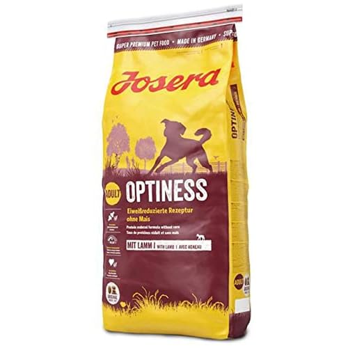 JOSERA Optiness (1 x 15 kg) | Hundefutter mit eiweißreduzierter Rezeptur ohne Mais | Super Premium Trockenfutter für ausgewachsene Hunde | 1er Pack