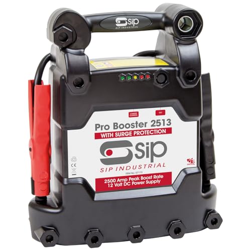 SIP - SIP Pro 2513 Start Booster, Battery Booster Jump Starter Power Pack 12V 2500A with Surge Protection