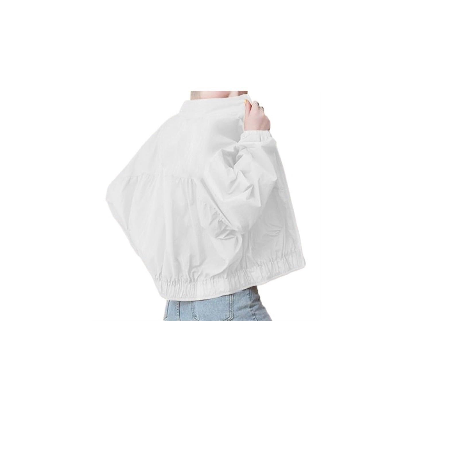 Summer women's short jacket, sun protection jacket, sun protection suit Shirts For Women(White,3XL)