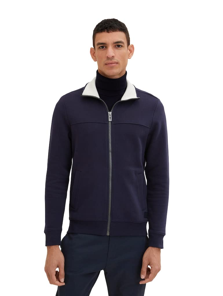 TOM TAILOR Men's Sweatshirt 1037049, 10690 - Knitted Navy, S