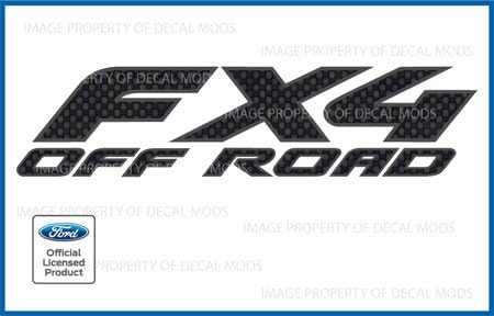 Decal Mods FX4 Offroad Calcomanías de camión de fibra de carbono negro patrón para Ford F150 (1997-2008) - FCFB (juego de 2)