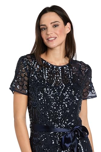 Robe à manches courtes et paillettes coupe fluide et confortable