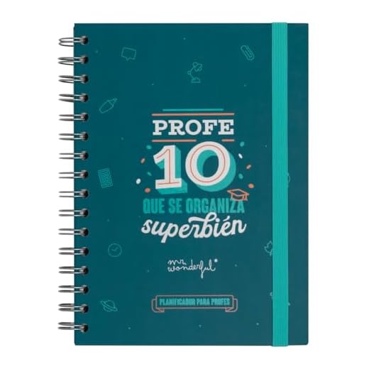 Mr. Wonderful - Planificador para profes - Profe 10 que se organiza superbién - Organizador Diario - Incluye Pegatinas y Notas Adhesivas