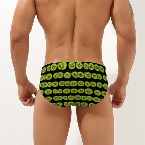 Kiwi Fruit Print Mens Swim Briefs Quick Dry Swim Trunk Bikini Underwear Swimsuit2