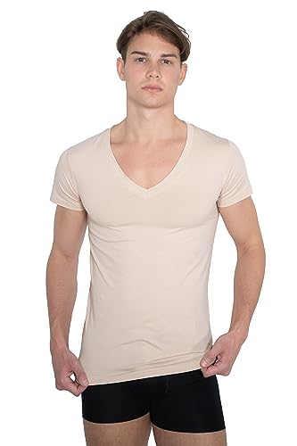 Invisible Organic Stretch Cotton Business Undershirt deep v-Neck3