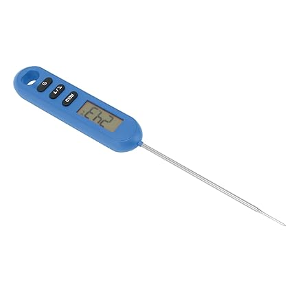EXCLUZO Cooking Thermometer, Instant Read Meat Thermometer ABS Accurate Calibration Function Fast Reading Long Probe for Kitchen (Blue)