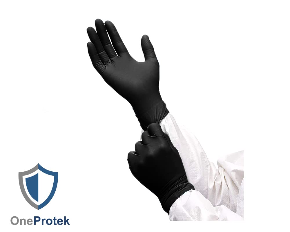 Guanti nitrile neri - Taglia M (Medio) - Set di 10x 100 Guanti monouso in nitrile Neri - Senza lattice, senza Polvere - Resistenti e multiuso - Protezione contro agenti chimici