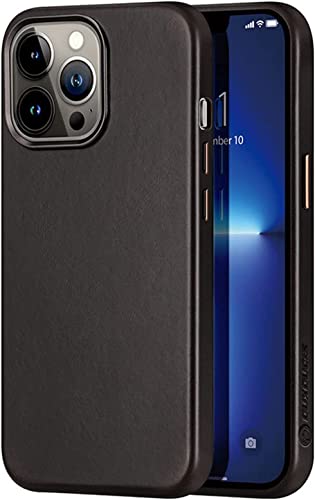 Étui fin iPhone 14 Pro Max cuir véritable coque compatible chargeur magnétique