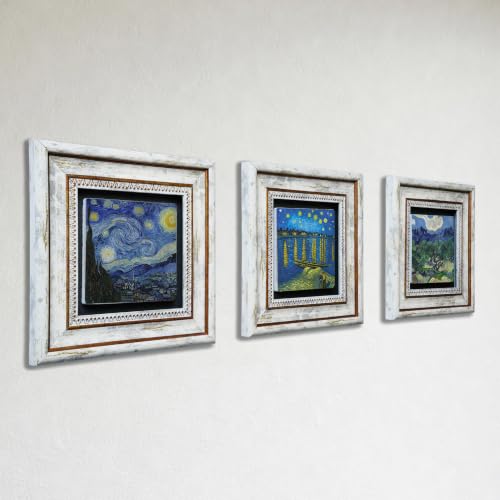 Image of Artistry Home Van Gogh Starry Night Wall Art Set Of 3 Prints Spiritual Framed Wall Art For Living Room/Bedroom Wall Decor Housewarming Gift