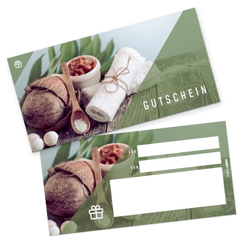 itenga Geschenkgutschein Wellness Sauna - Karte zum Ausfüllen I Geschenkkarte I Gutschein I 21x 10,5cm I Postkarte zum Ausfüllen