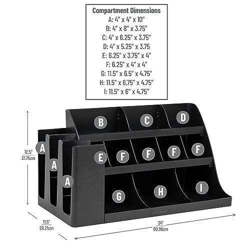 image for Mind Reader Cup and Condiment Station, Countertop Organizer, Coffee Ba