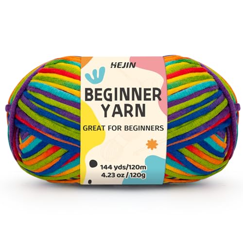 Image of 120g Seven Color Yarn for Crocheting and Knitting; Rainbow Yarn for Beginners with Easy-to-See Stitches;Worsted-Weight Medium #4;Yarn for Beginners Crochet Kit Making