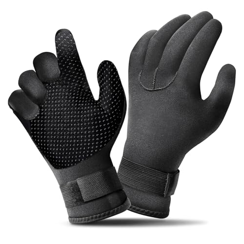 Guantes de neopreno 5mm natación agua fría guantes buceo correa ajustable hombres mujeres