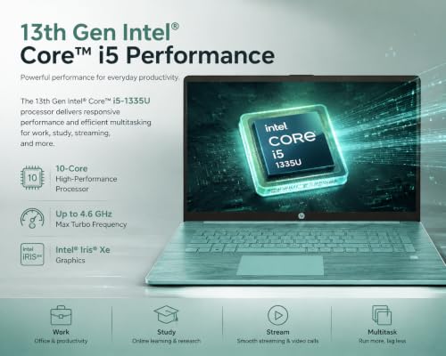 Image of HP 17.3 inch Touchscreen Laptop, 13th Gen 10-Core Intel Core i5, 20GB RAM, 512GB PCIe SSD, Intel Iris Xe Graphics, Backlit Keyboard, Office 365, Windows 11, Fingerprint