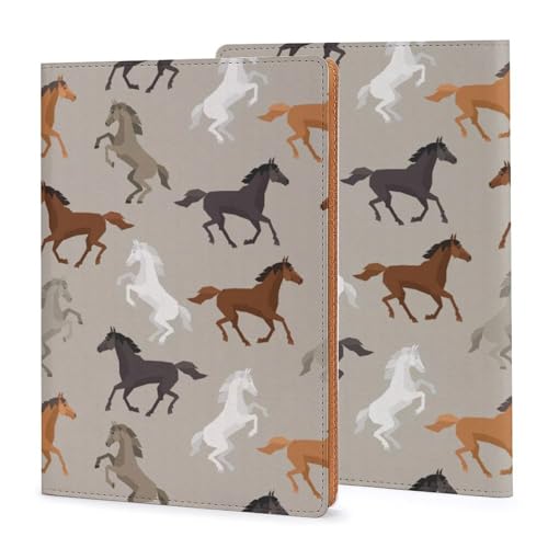 Protège-carnet cuir A5 motif cheval résistant et réutilisable