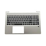 Replacement Laptop Upper Case Palmrest Backlit Keyboard Assembly Part for HP Probook 450 G8 455 G8 M21742-001 Silver