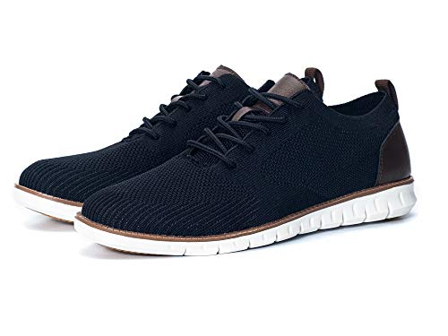 Nedawm Mens Casual Sneakers Dress Shoes Mesh Wingtip Oxford Shoes Breathable Lightweight Outdoor Walking Shoes, Black 10.5 #TOP7