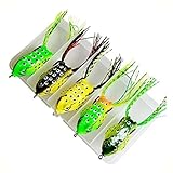 Kit Com 5 Isca Artificial Sapo Frog Anti Enrosco Para Traira e Grandes Peixes