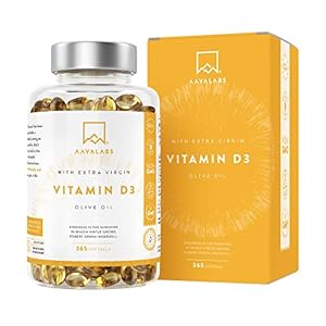 Vitamine D3 5000 IE Hoge Sterkte – Extra Virgine Olijfolie voor Optimale Absorptie – GGO-, Gluten- en Lactosevrij…