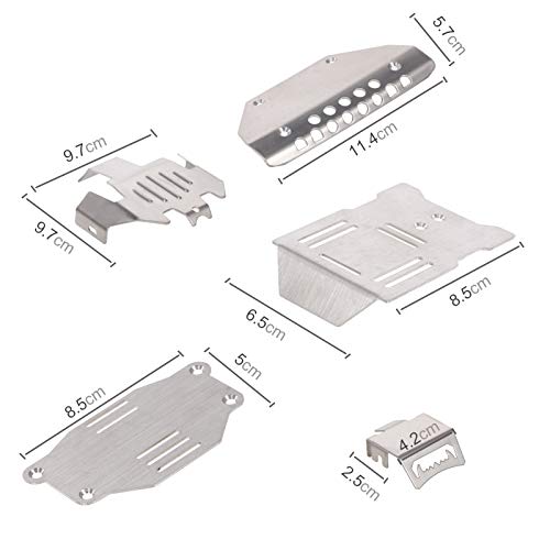 OWSOO Compatível com Traxxas TRX-4 G500 RC Car 6PCS RC Chassis Armor Aço inoxidável Protetor Proteto
