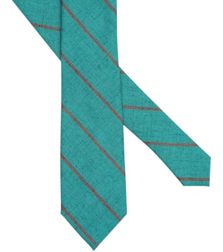 Image of BELLUNO Men's 2.5 inch Skinny Solid Cotton Linen Ties
