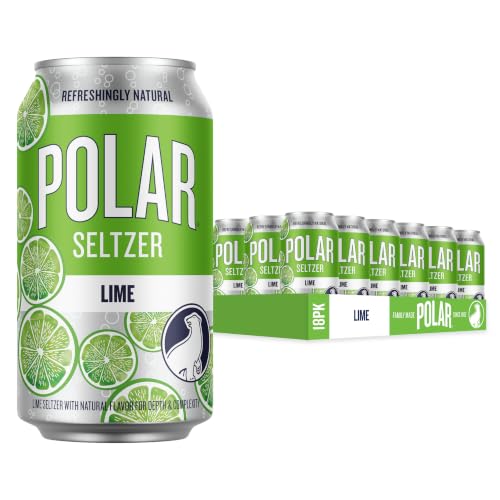 Polar Seltzer Water Lime, 12 fl oz cans, 18 pack