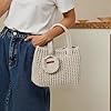 MHADBKH Handgefertigte Häkeltasche, weiches Garn, Handtasche, modische Stricktaschen, Tragegriff oben, Geldbörse für lässige Reisen und modische Frauen, Kaffeebraun #3
