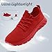 VLHGCG Mens Running Shoes Fashion Red Sneakers Slip on Breathable Tennis Gym Sports Workout Walking Shoes Lightweight,Red,Size 9.5