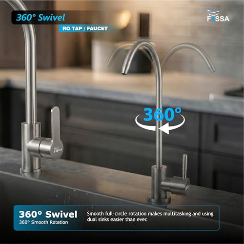Image of Fossa RO Tap Kitchen Water Filter Faucet, 100% Lead-Free Drinking Water Faucet Stainless Steel 304 Body Brushed Nickel Finish (Matte Finish)