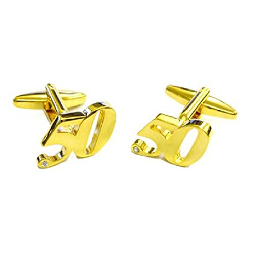 Cufflinks para hombre chapados en oro con decoración de cristal miniatura 1