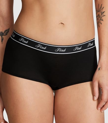 Victoria's Secret PINK Women's Cotton Logo Boyshort Underwear, Full Coverage Panties for Women, Multi Pack (XS-XXL)2