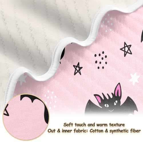 Burbuja Black Bats Baby Blanket for Boys Girls, Nursery Soft Warm Swaddling Receiving Baby Blankets, 30x40 in Toddler Blanket2