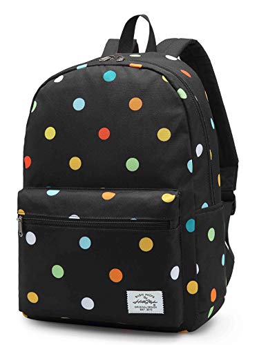 HotStyle TRENDYMAX Polka Dots Backpack Bookbag for Girls, Black HotStyle TRENDYMAX Polka Dots Backpack Bookbag for Girls, Black