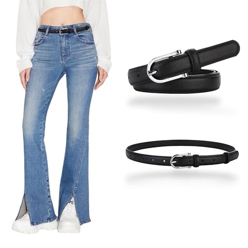 Women's Belt Soft Leather Fashion Simple Belts Waist Belt Chrome Alloy Buckle Waistband For Jeans Dress4