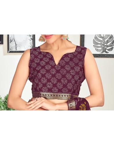 Image of SIRIL Women's Chiffon Printed Saree With Unstitched Blouse Piece